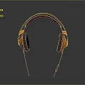 Modern Over Ear Headphones With Orange And Black Design And Yellow Accents
