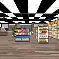 Modern Supermarket Department Store Interior With Bright Lighting And Organized Product Shelves