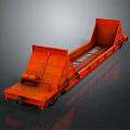 Orange Tilted Freight Train Car Modern Industrial Metal Structure For Cargo Transport