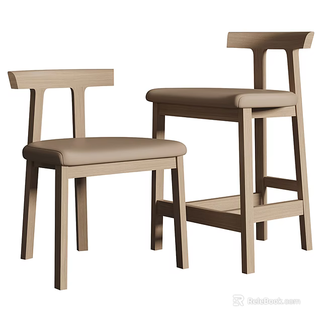 Modern Leisure Chairs With Wooden Frame And Upholstered Seat For Home Decor 3d model 