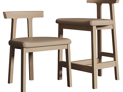 Modern Leisure Chairs With Wooden Frame And Upholstered Seat For Home Decor 3d model