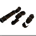 Rusty Metal Damaged Pipe Components With Broken Sections And Parts 3d model