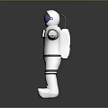 Game Movie Character Astronaut White Spacesuit With Purple Helmet Visor Chest Display Screen Arms Outstretched