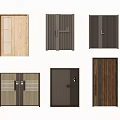 Various Interior Doors With Different Designs And Materials For Home Decor 3d model