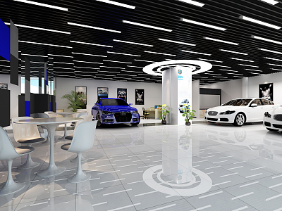 Hyundai showroom car showroom 3d model