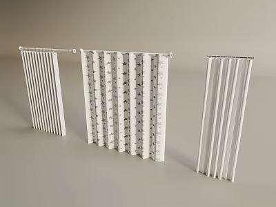 White Window Blinds With Decorative Patterns And Various Designs For Home Interior 3d model