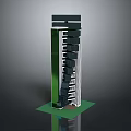 Contemporary Architecture With Green Base Layered Tall Structure And Glass Facade Design