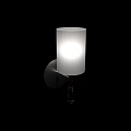 Modern Wall Lamp With Cylindrical Light Colored Shade Silver Metal Base And Soft Lighting