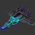 Futuristic Spacecraft Design With Sleek Blue And Gray Exterior And Aerodynamic Wings
