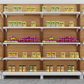 Multi layer Display Shelves Organizing Grocery Items Bottled Drinks and Canned Goods 3d model