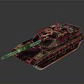 Military Tank With Camouflage Paint Armored Design And Combat Cannon