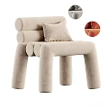 Modern Leisure Chair With Rounded Design Soft Cushion And Velvet Fabric Color Options