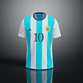 Argentina Soccer Jersey With Blue And White Stripes And Number 10