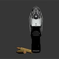 Sci Fi Futuristic Pistol Weapon With Metallic Finish And Ammunition Bullets