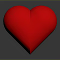 Shiny Red Heart 3D Rendered with Glossy Surface on Dark Background 3d model