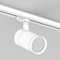 Black Cylindrical Track Spotlight With LED Warm Light For Modern Indoor Lighting