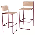MISSANA Nordic Minimalist Fabric Bar Stool 3d model