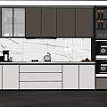 Modern Kitchen Interior Design With White Cabinets Marble Countertops And Built-in Appliances