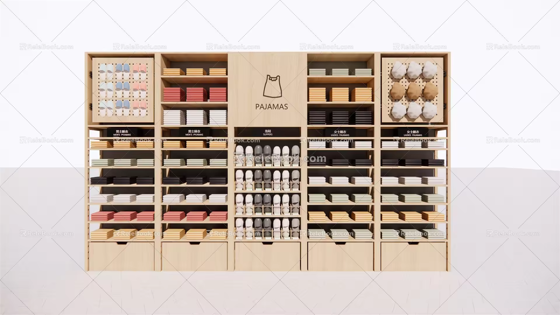 Nordic shelf supermarket shelf 3d model