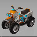 Rugged Mountain Terrain Perfect For Off Road ATV With Large Tires And Orange White Design