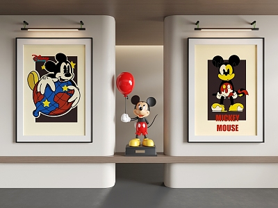 Cartoon Painting Cartoon Decorative Painting Mickey Painting 3d model