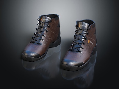 modern boots leather boots women's leather boots 3d model