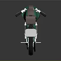 Vintage Green Motorcycle With Brown Seat And Classic Engine Design