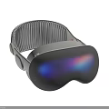Smart VR Headset With Modern Design White Striped Strap And Colorful Reflective Lens