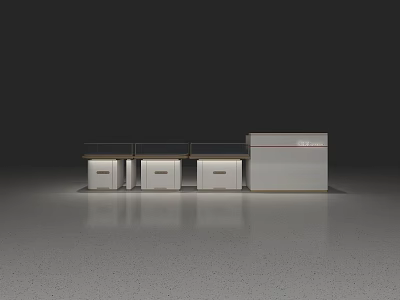 Modern Jewelry Store Interior With Glass Display Counters And Elegant Showcase Design 3d model