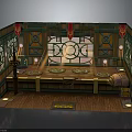 Traditional Chinese Interior Design With Wooden Decor Carved Windows Red Lanterns And Low Table