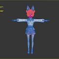 Game And Movie Character With Pink Cat Ears Pink Hair White Top And Pink Skirt