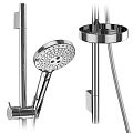 Modern Chrome Shower Head Collection with Handheld Fixed and Overhead Styles 3d model