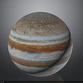 Jupiter Gas Giant Planet With Colorful Stripes And Atmospheric Bands