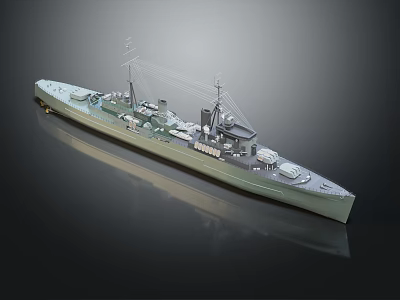 modern warship ship warship 3d model