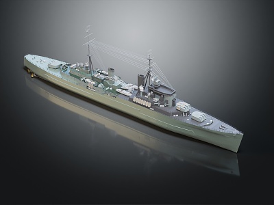 modern warship ship warship 3d model