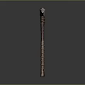 Old Fashioned Pickaxe Tool With Metal Head And Wooden Wrapped Handle