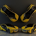 Yellow sports car 3d model