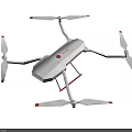 Smart Drone Featuring Four Propellers Gray Body Design And Orange Tips For Aerial Operations 3d model