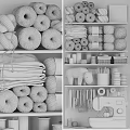 Ornamental Decor Collection With Yarn Balls Fabric Storage Jars And Sewing Tools