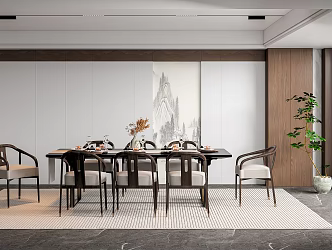 New Restaurant Dining Table and Chair 3d model