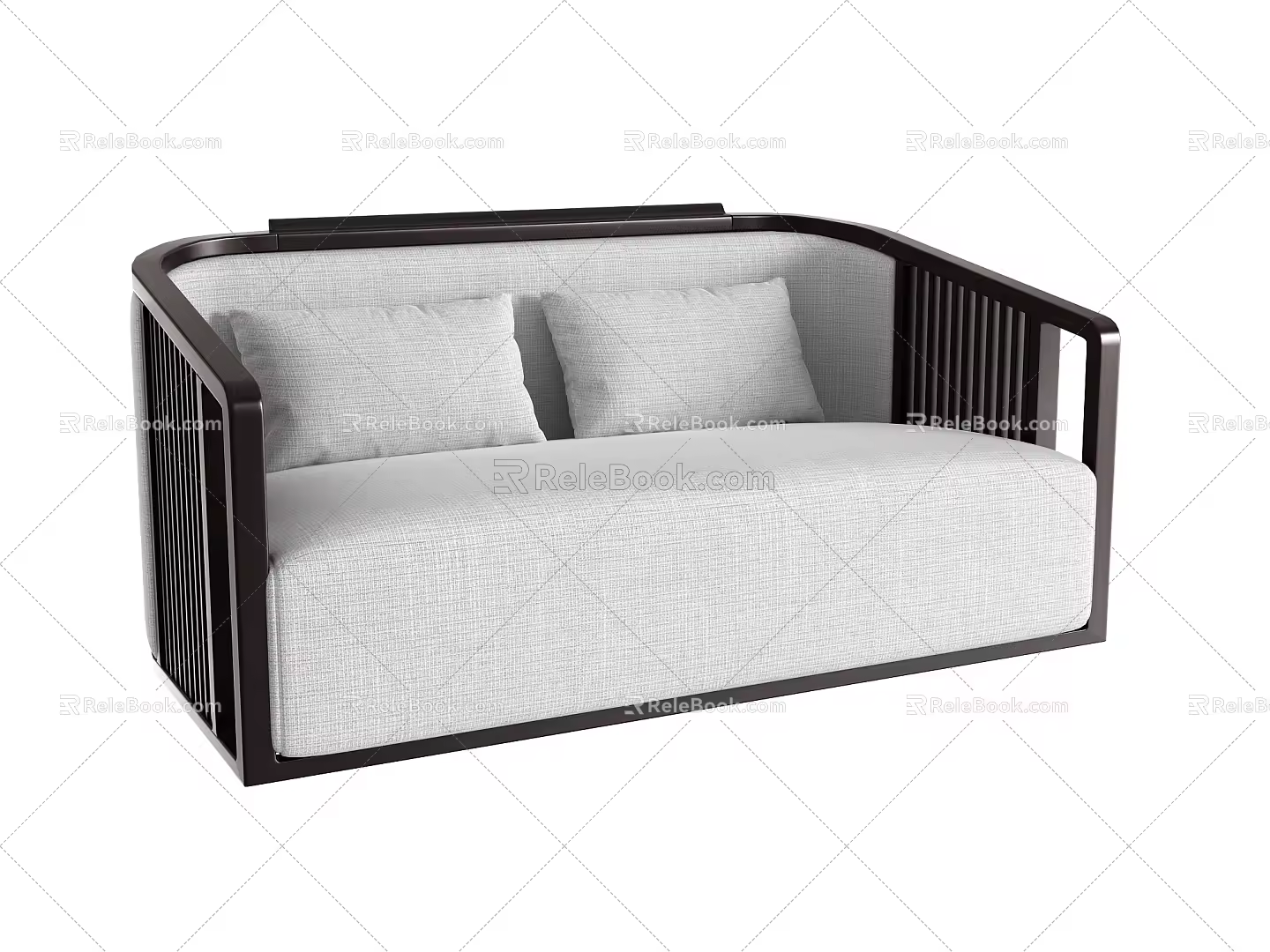 New Chinese-style double sofa 3d model