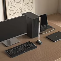 HP Computer Desktop Computer Laptop Fabric Curtain Audio Keyboard HP Mouse Display 3d model