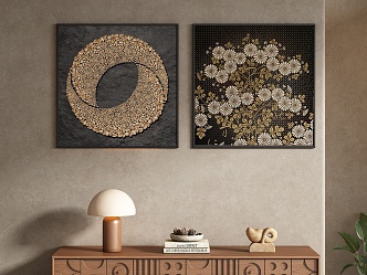 Quiet Chinese and Ancient Style Decorative Paintings 3d model