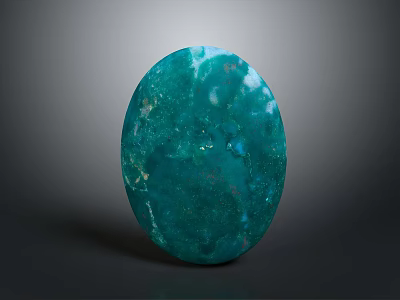 Green Oval Shaped Wood Stone Decorative Object With Polished Surface 3d model