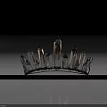 Sparkling Transparent Crystal Crown With Multiple Pointed Tips For Elegant Decorative Accessory