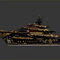 Luxury Black And Gold Decorative Yacht With MAYA Name And Elegant Details