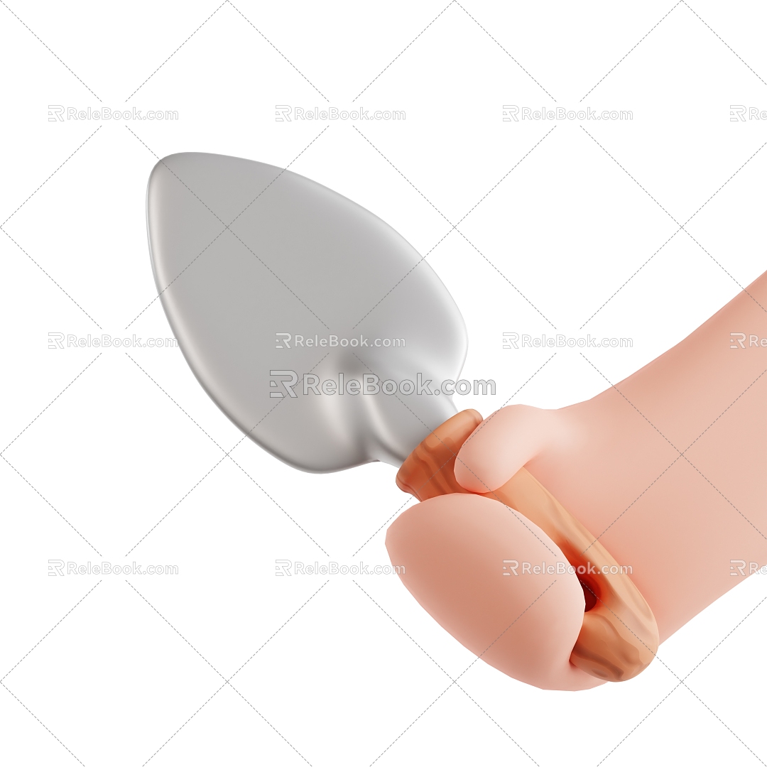 hand shovel shovel cartoon gesture 3d model