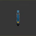 Futuristic Blue And Yellow Sci Fi Weapon With Mechanical Design And Glowing Circular Elements 3d model