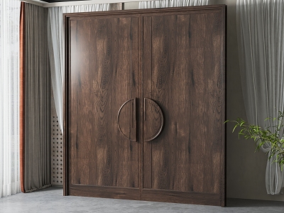 New Chinese Double Door Solid Wood Double Door model