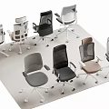 Modern Office Chairs With Mesh Back Multiple Colors And Swivel Rolling Casters 3d model